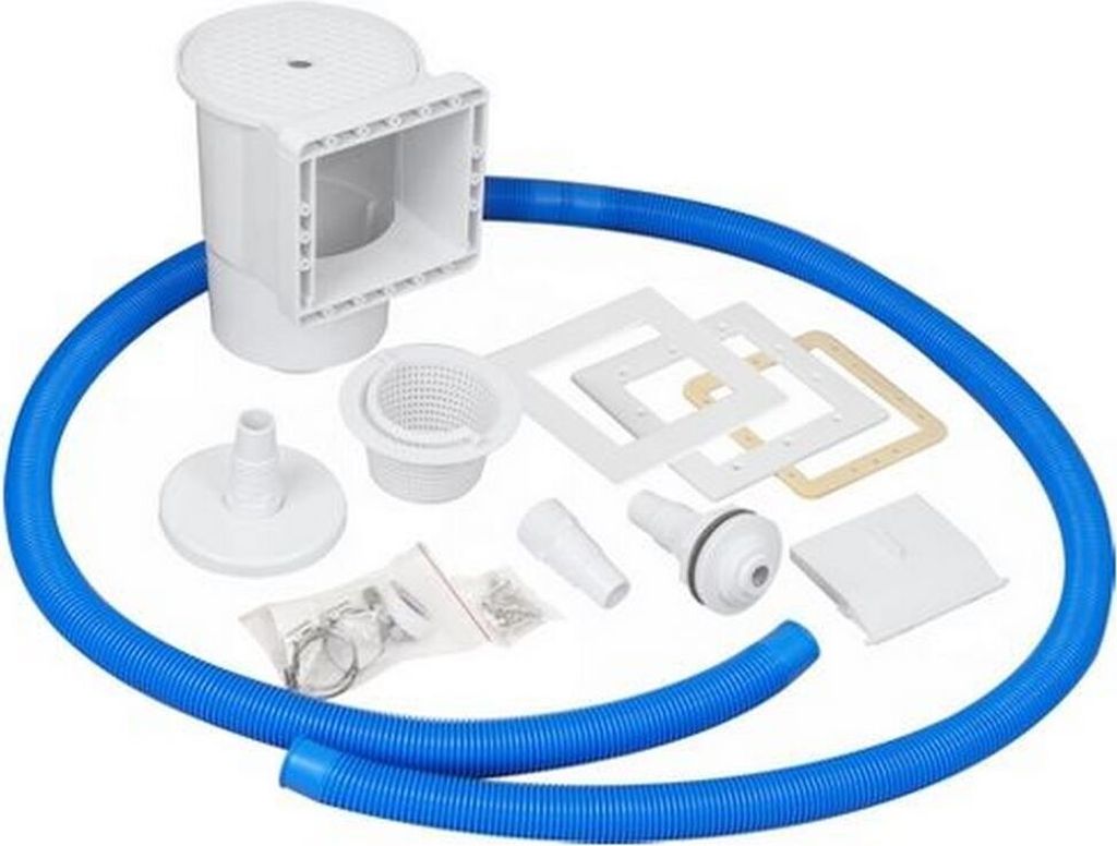 Skimmer Paket BASIC mit Einlaufdüse und Poolschlauch I Anschluss 38 mm I weiß