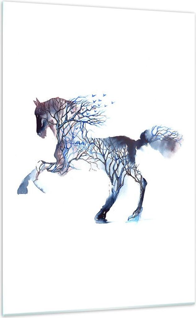 Bilder auf glas - Einteilig - natur malen schön Hengst - 70x100cm - Glasbilder - Wandbilder - Bilder - zum Aufhängen bereit - Wanddekoration aus ...