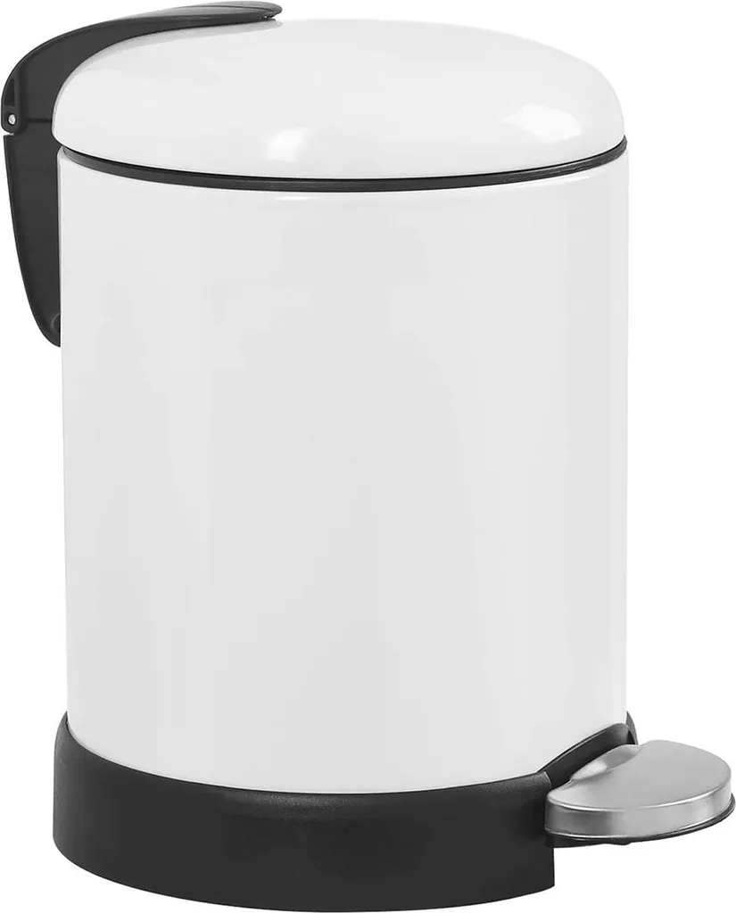 Collecteur de déchets blanc avec couvercle silencieux pour cuisine moderne