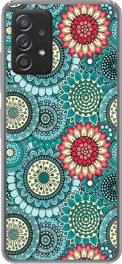 MuchoWow Handyhülle Schutzhülle Hülle für Telefoonhoesje Samsung Galaxy A53 5G Mädchen - Blumen - Muster - Mädchen - Kinder - Kinder Siliko...