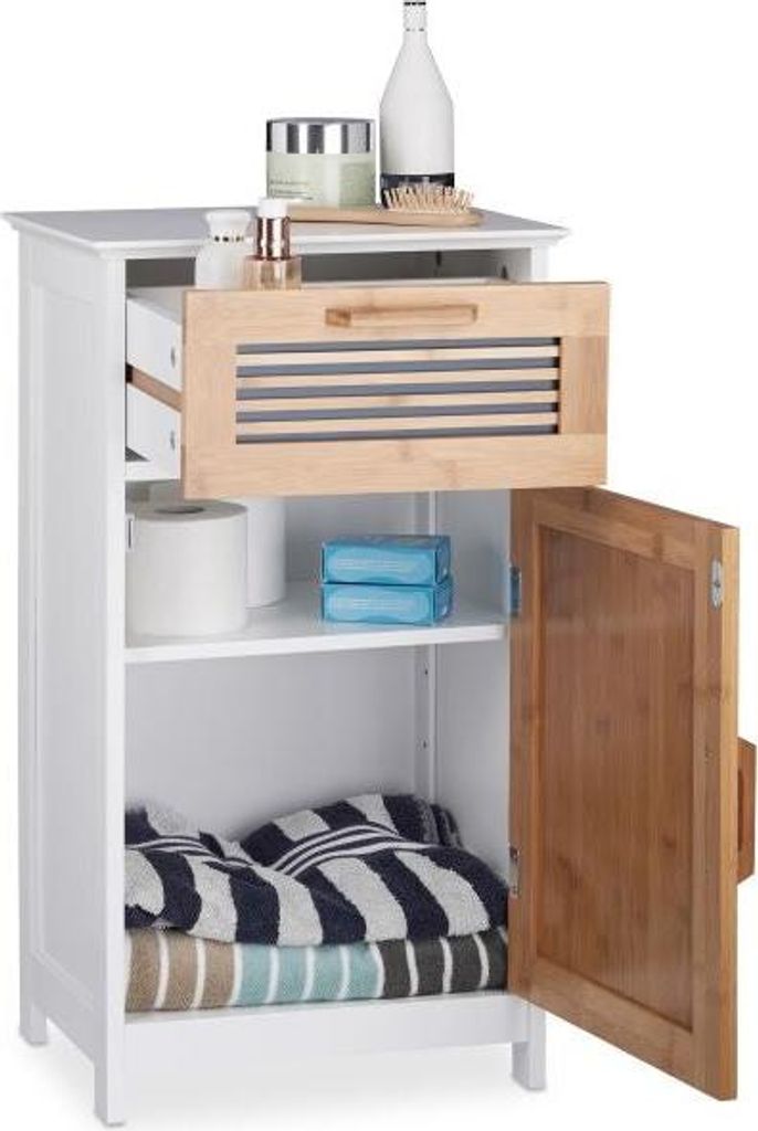 Schmaler Badezimmerschrank mit Schublade