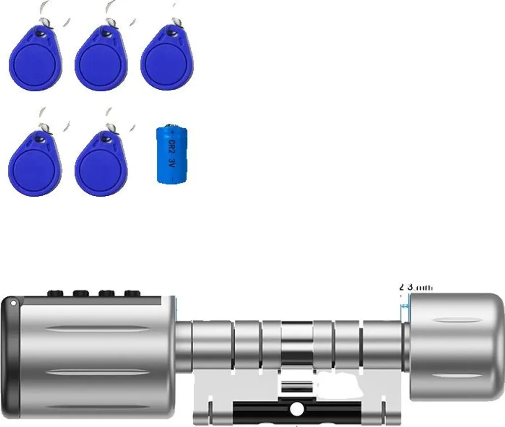 Verrou connecté biométrique et Bluetooth L57,5 pour porte d'entrée