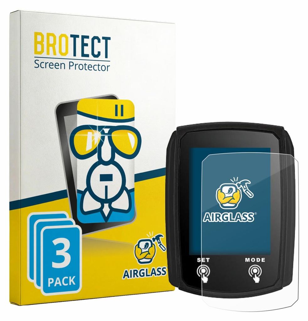 3x BROTECT Schutzglas für JZK Bike Computer Schutzfolie Panzer Folie Glas Display Schutz klar