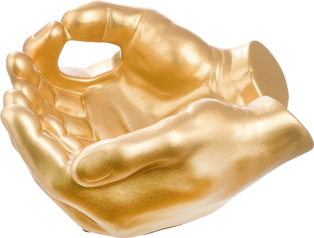Coupelle Décorative Mains de Bouddha Dorée en Céramique Design Zen - 3