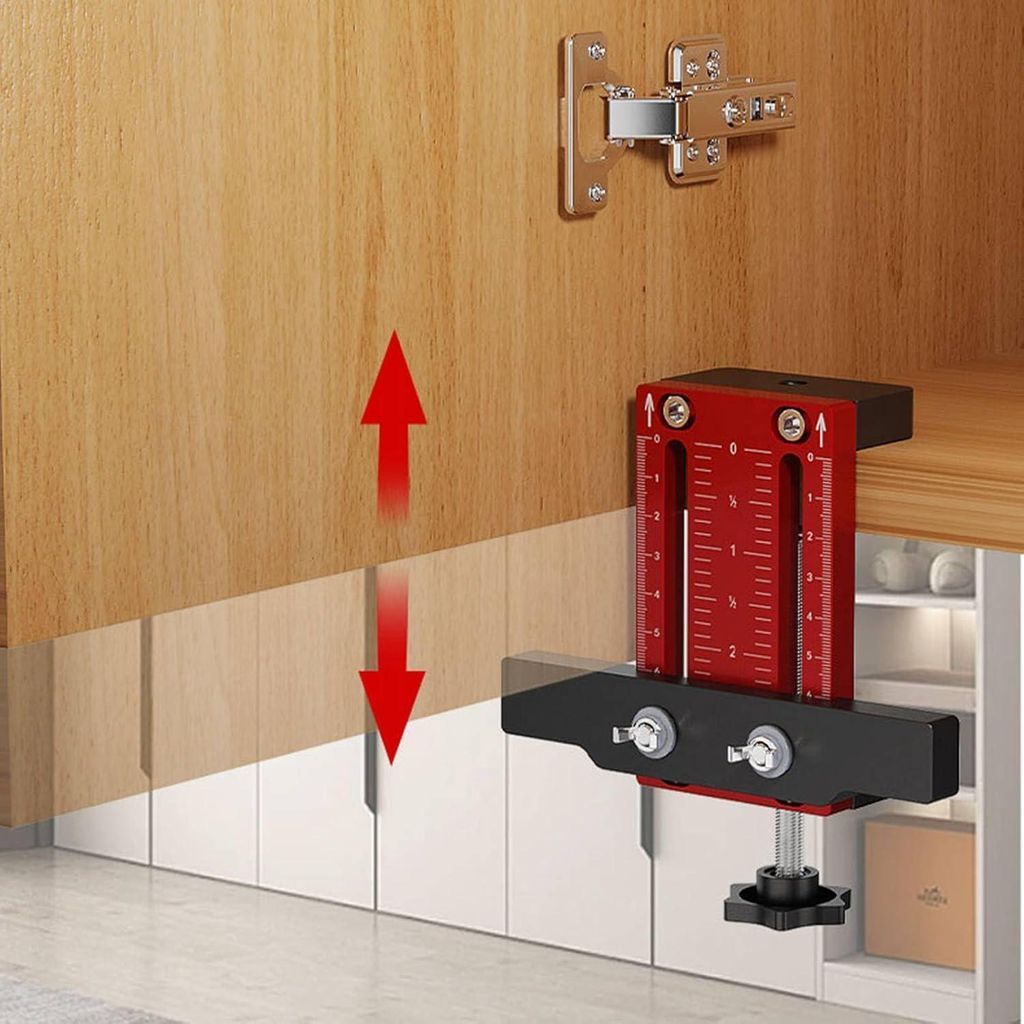 Allecto plus - Kastentürmontageschablone für professionelle Küchenmontage - Aluminium-Küchenhardware-Werkzeug für Holzverarbeitung