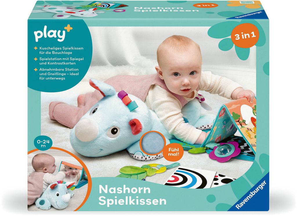 Poduszka do zabawy Play+ rhino (do pozycji leżącej) Zdjęcie produktu 