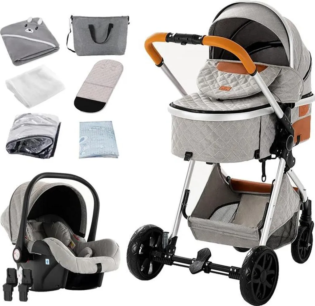 Porte-bébé compact gris clair pliable avec assise ergonomique douce