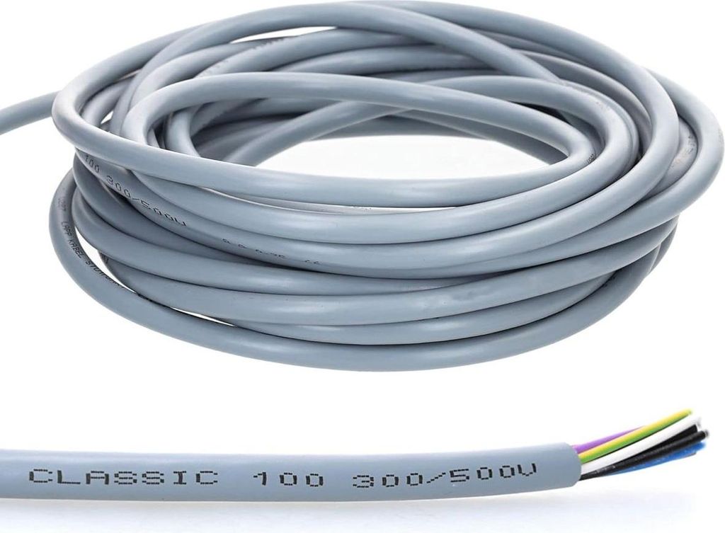 10 Meter Lapp 00100014 Ölflex Classic 100 Steuerleitung 3x0,5 mm² mit grün-gelben Schutzleiter 3G0,5 mm² I Kabel 3 adrig I Farbcodierte PVC Lei...