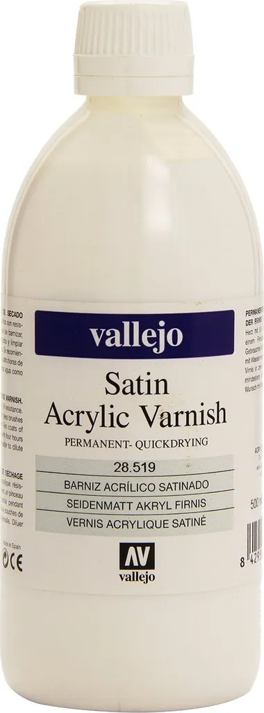 Vernis satiné Vallejo Acryllack 28.519 haute transparence en 500 ml