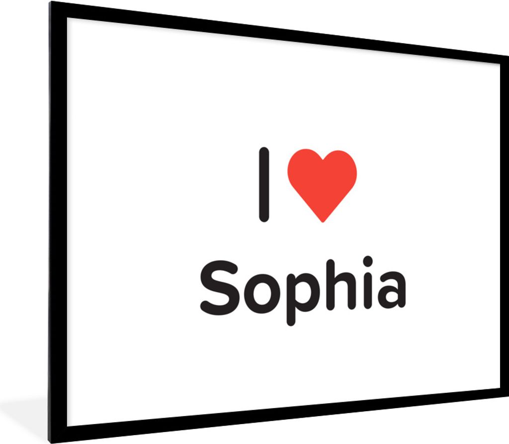 MuchoWow Gerahmtes Poster Ich liebe - Sophia - Mädchen 80x60 cm - Poster mit Schwarzem Bilderrahmen Wandposter Rahmen Foto Bilder - Schlafzimmer...