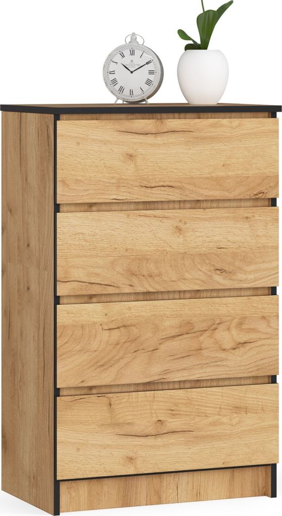 Kommode AKORD K60 Eiche Craft 60 cm 4 Schubladen B60 x H99 Produktbild 