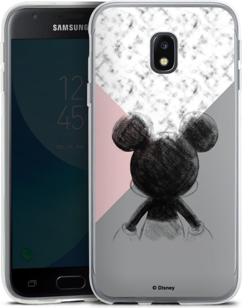 DeinDesign Handyhülle für Samsung Galaxy J3 (2017) Silikon Hülle Case Smartphone Schutzhülle Disney Marmor Mickey Mouse