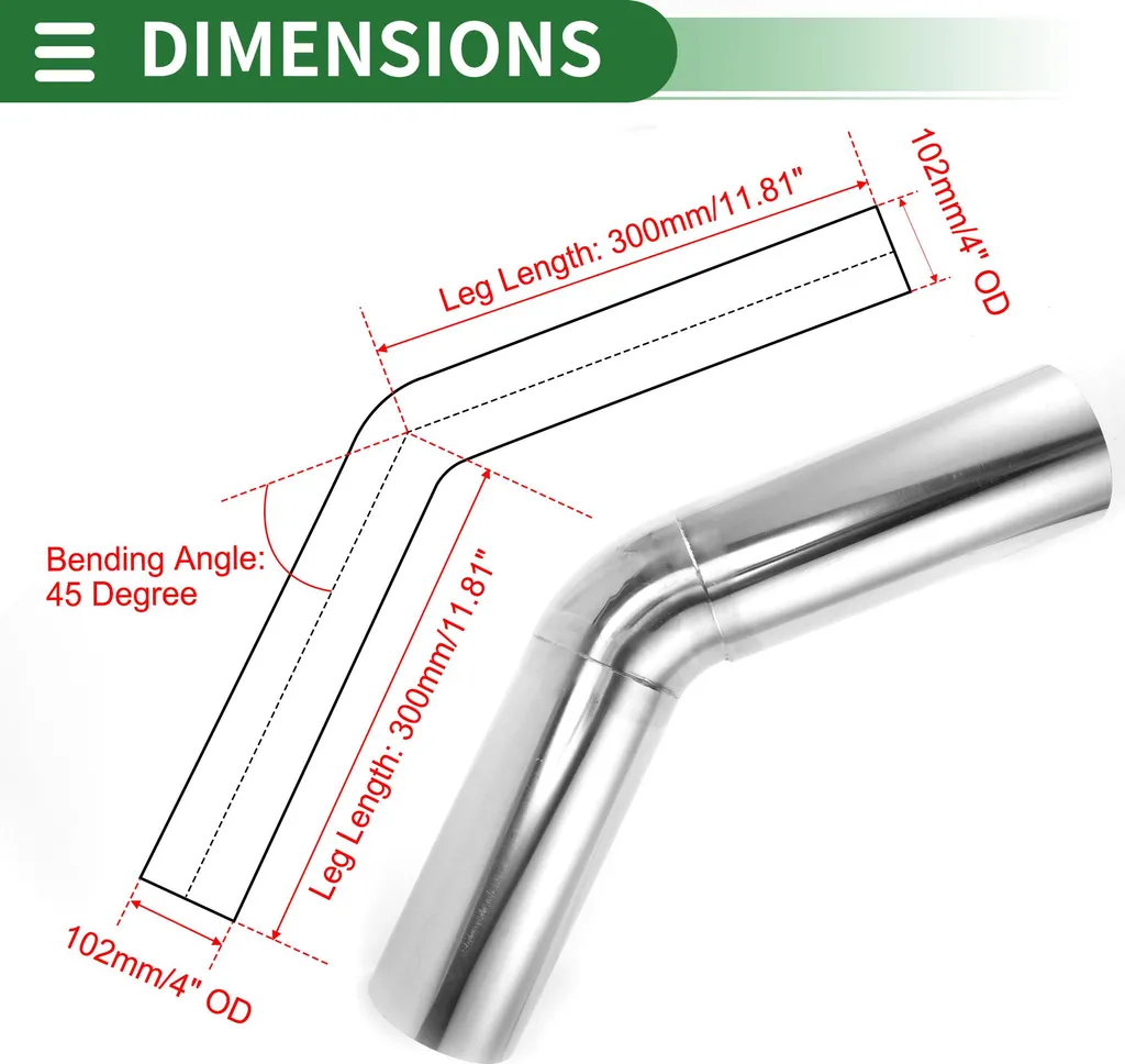 Coude 90° En Acier Inox 304 – Tube échappement 4 Pouces, Mandriné, Qualité Pro