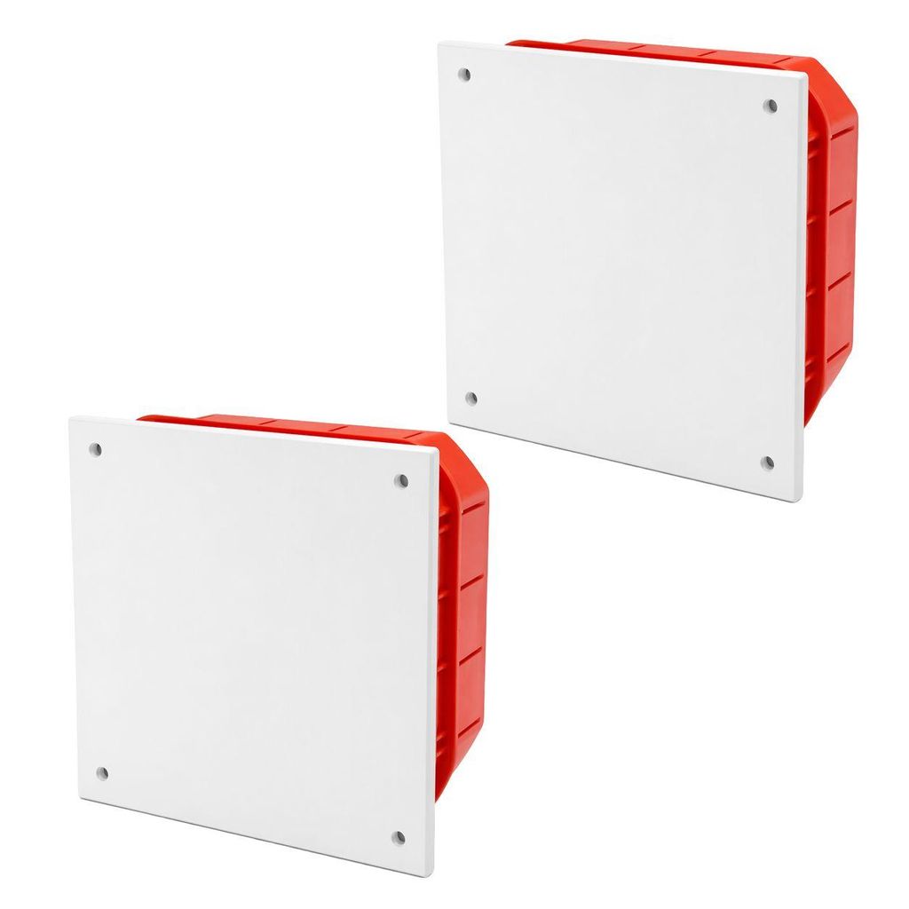 2x ARLI Unterputz Abzweigdose 160x160x65 mm IP40 – Klemmkasten mit Deckel für Elektroinstallation halogenfrei PS-Kunststoff