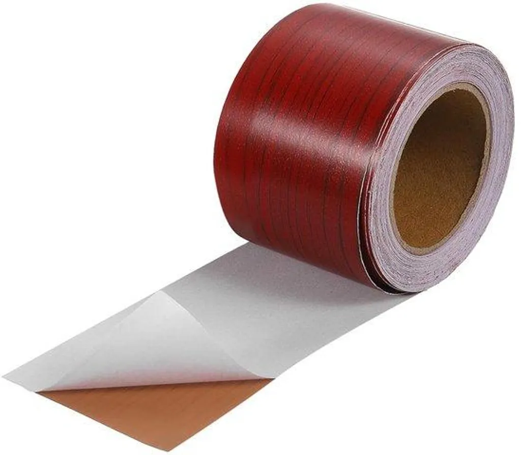 Bordure adhésive imitation bois rouge 5,2 x 80 cm pour meuble et mur