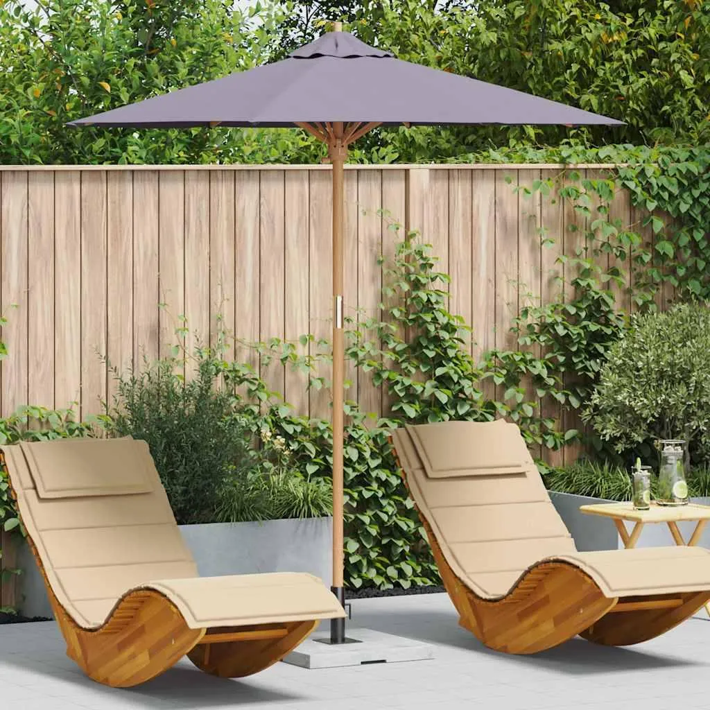 Ombrellone Pratico da Giardino 217x217 cm Bambù e Grigio Scuro