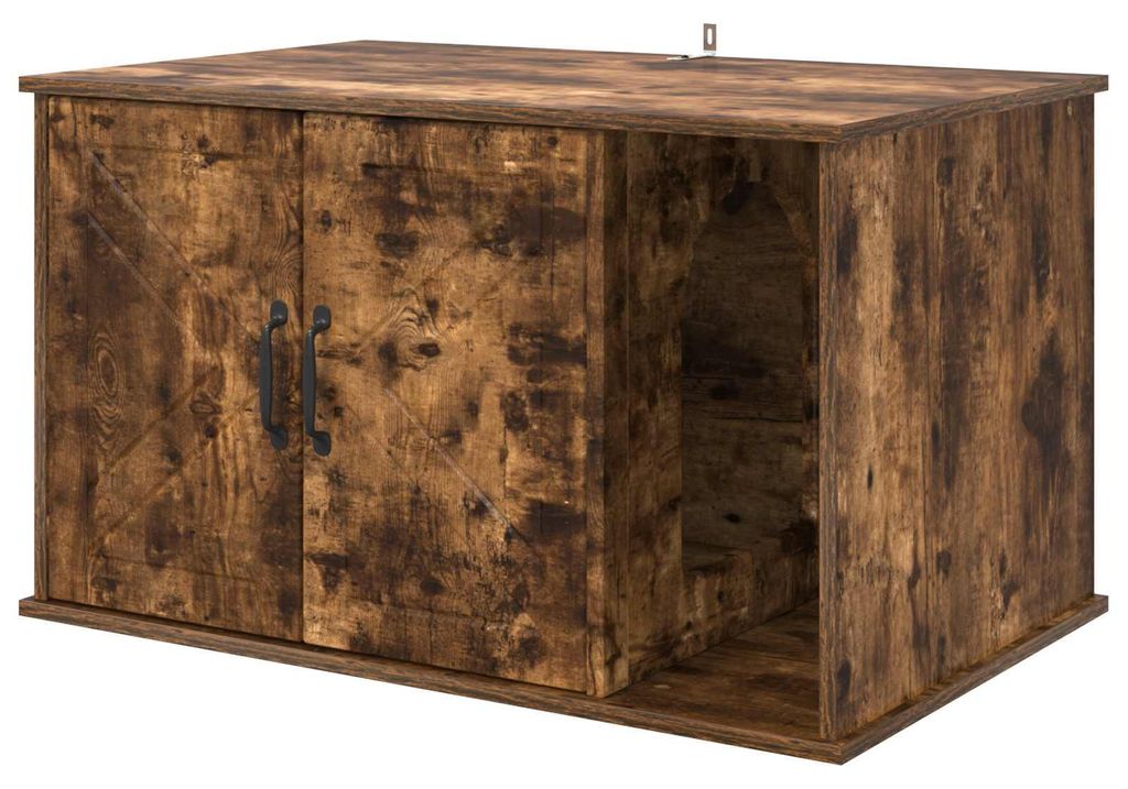 vidaXL Katzenhaus Geräucherte Eiche 85 x 55 x 50 cm Holzwerkstoff
