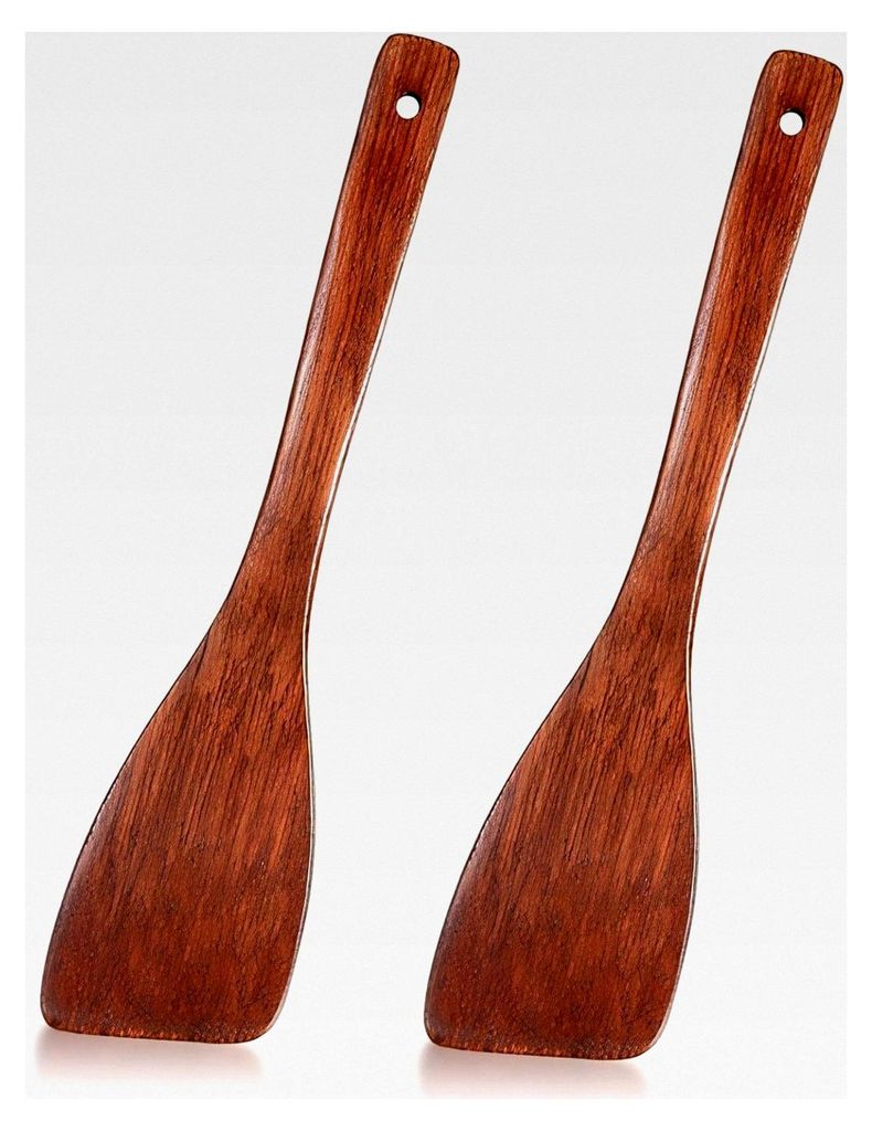 33 cm Holzspatel mit langem Griff, 2 Stück hitzebeständige Holzküchenutensilien für Küche und Esszimmer