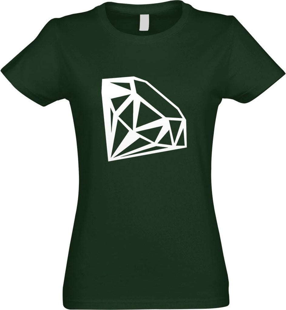 Kiwistar - T-Shirt tailliert - Damen - flaschengrün - Edelstein Gemstone - mit Motiv Bedruckt - Funshirt Design - Sport - Freizeit - Damen - M