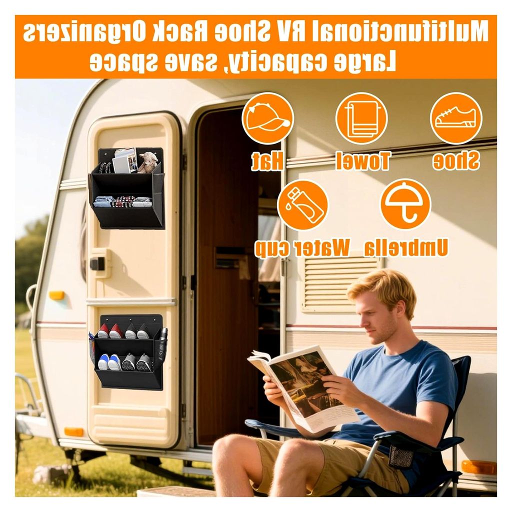 2er-Set Schuhregal für Wohnmobile mit Klebeband, hängender Schuh-Organizer für die Wand, schmale Schuhaufbewahrung über der Tür, platzsparende...