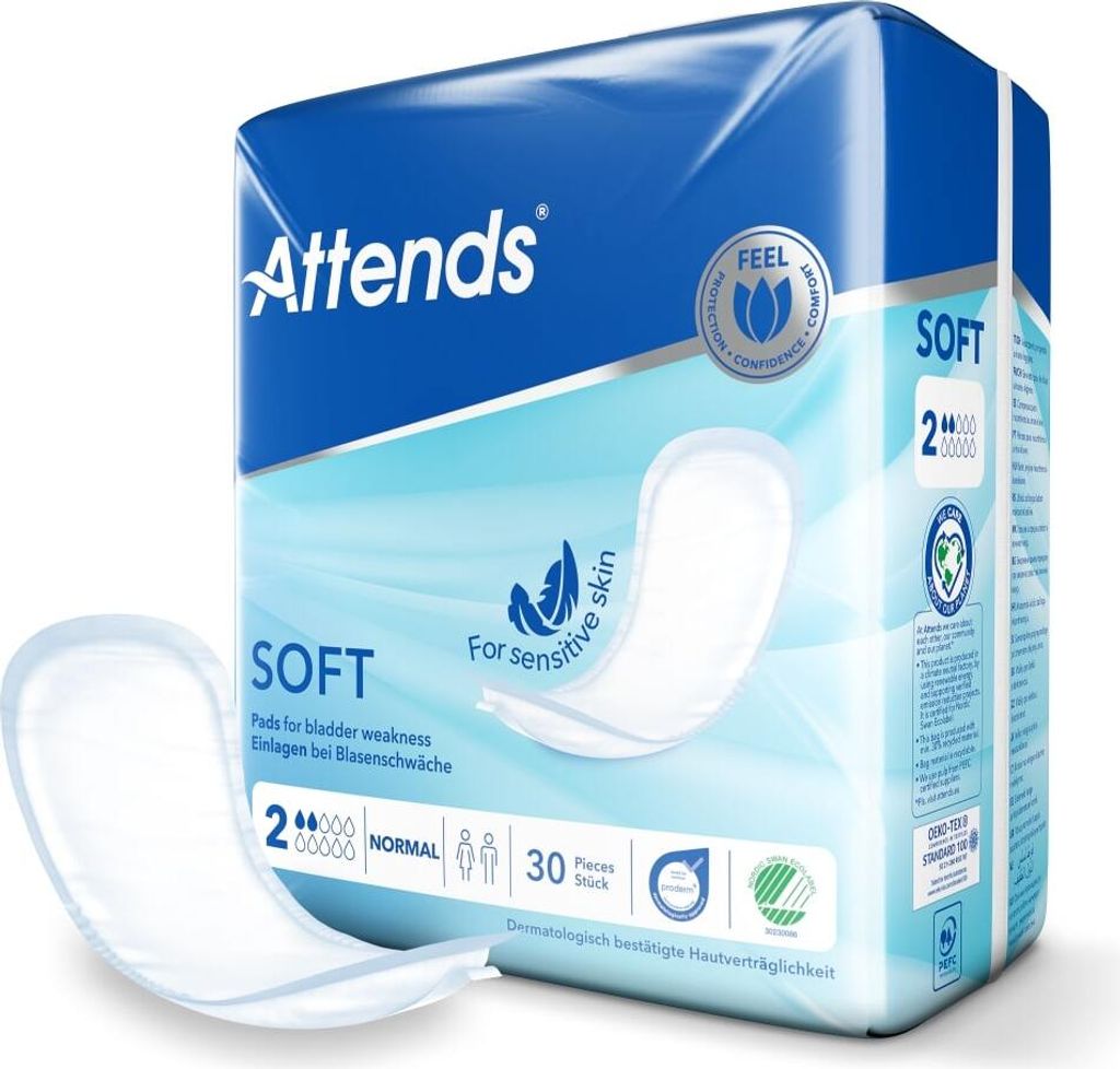 Attends Soft 2 Normal Inkontinenzeinlagen 4x30 Stück (120 Produktbild 