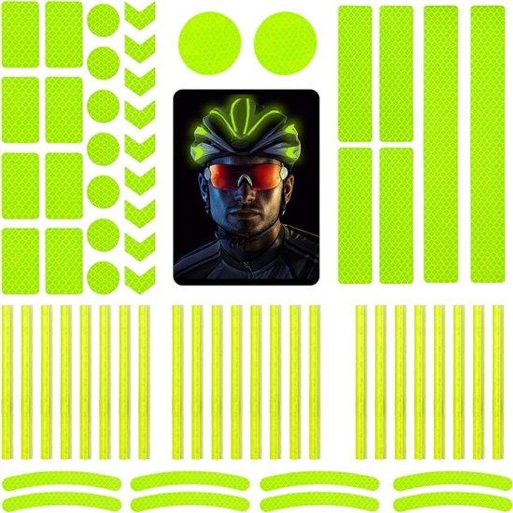 Reflektorset für Fahrräder und Helme - Selbstklebende Reflektorsticker