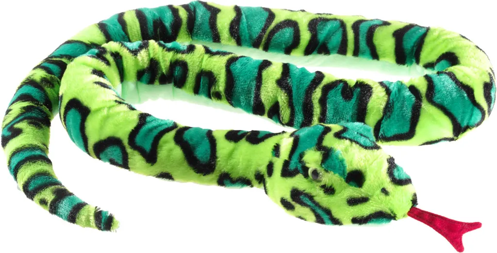 Peluche serpent vert géante de 170cm pour décoration et doudou enfant