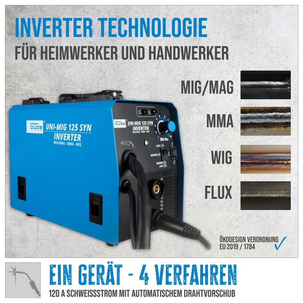 GÜDE Uni-Mig 125 SYN Universal Schweißgerät Produktbild 10