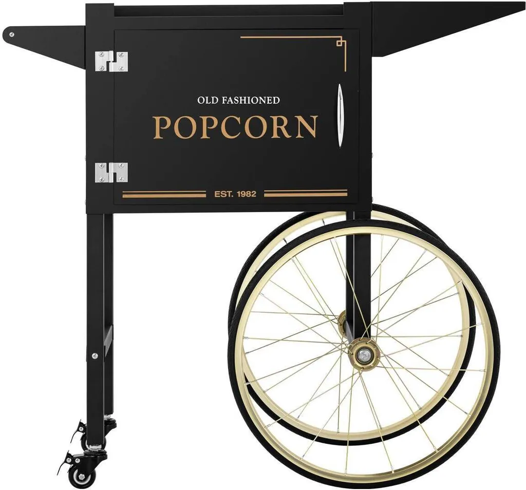 Support mobile pour machine à pop-corn de 51 x 37 cm noir et doré chic - 5