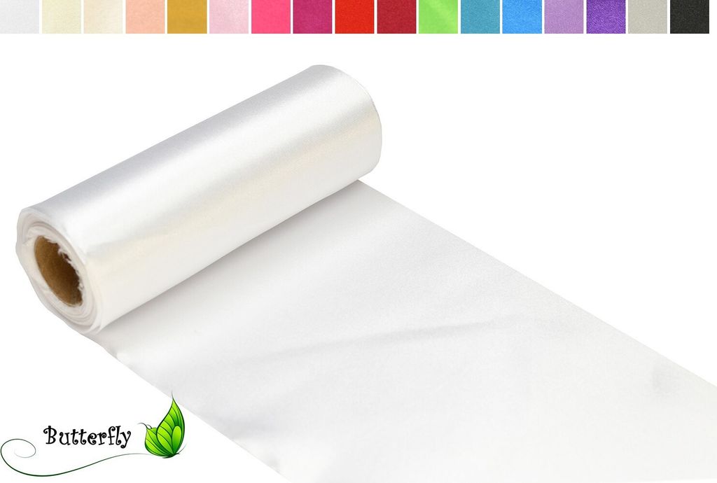 9m Rolle Satin Tischband 15cm, Farbauswahl:weiß 029 Produktbild 