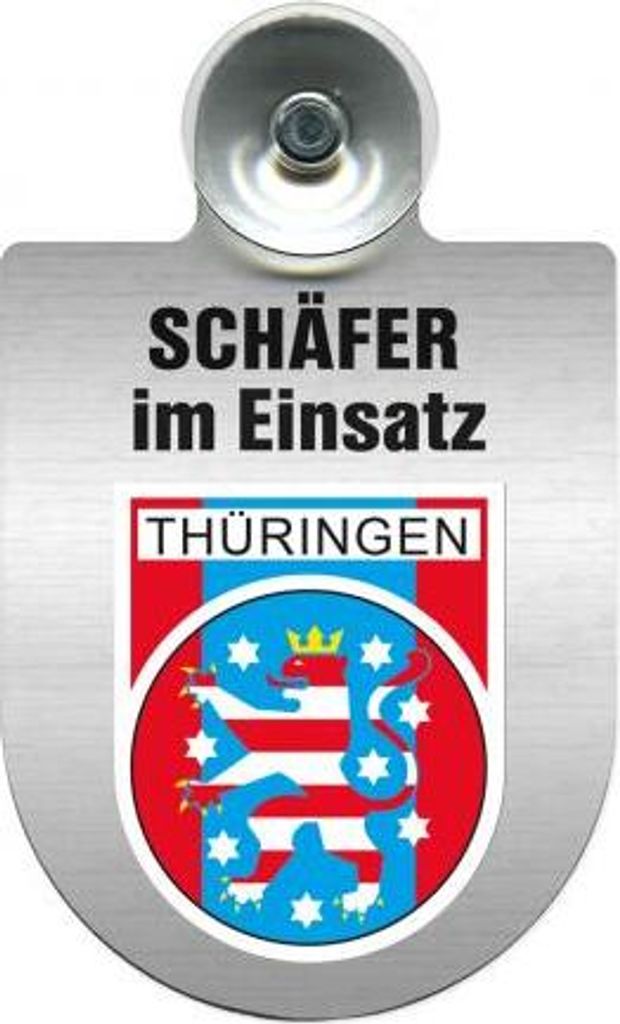 Einsatzschild Windschutzscheibe incl. Saugnapf - Schäfer im Einsatz - 309387 - incl. Regionen nach Wahl Color - Region Thüringen