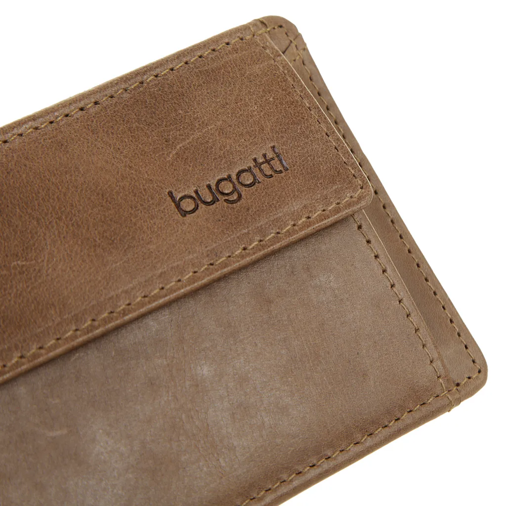 Porte-monnaie Volo bugatti en cuir véritable Cognac avec zip robuste - 11