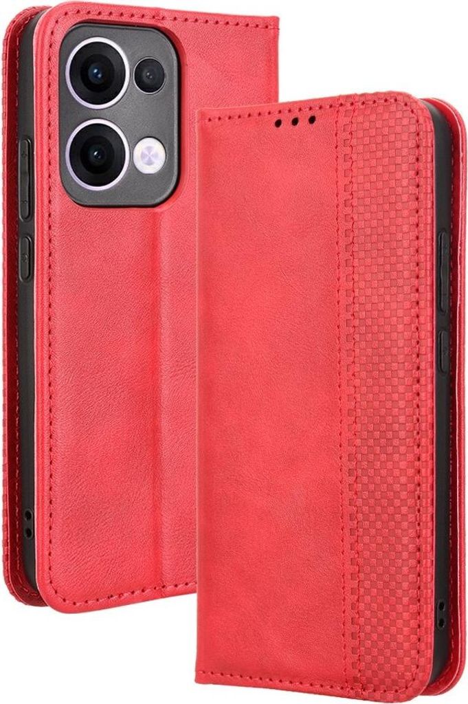 OPPO Reno13 5G Hülle - Coverup Vintage Style Klapphülle - Rot