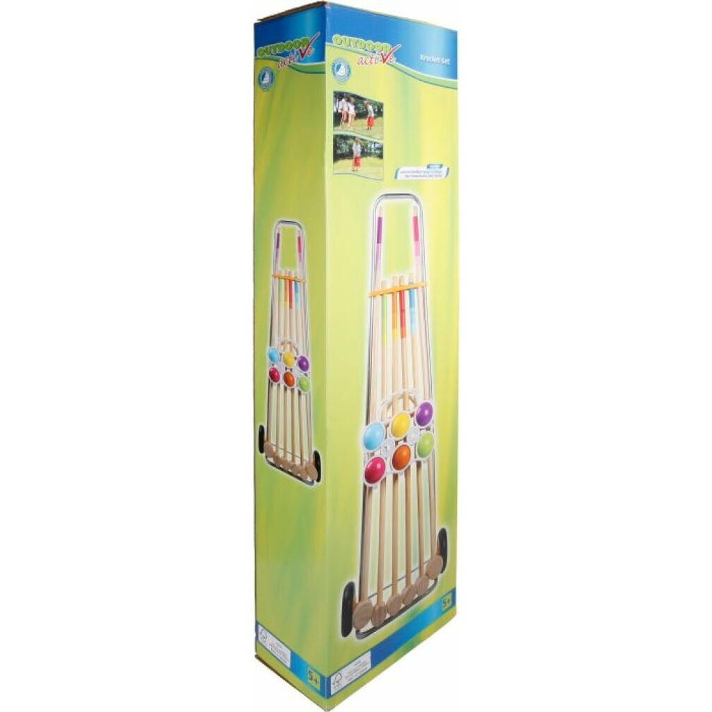Krocketset voor 6 spelers met kar - 92 cm - Buitenspeelgoed Productafbeelding 