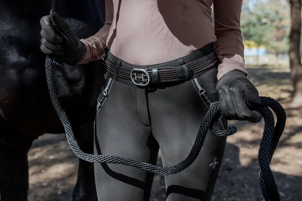 Ceinture Équitation 110 cm Fairplay Maddy Noire pour Concours et Club