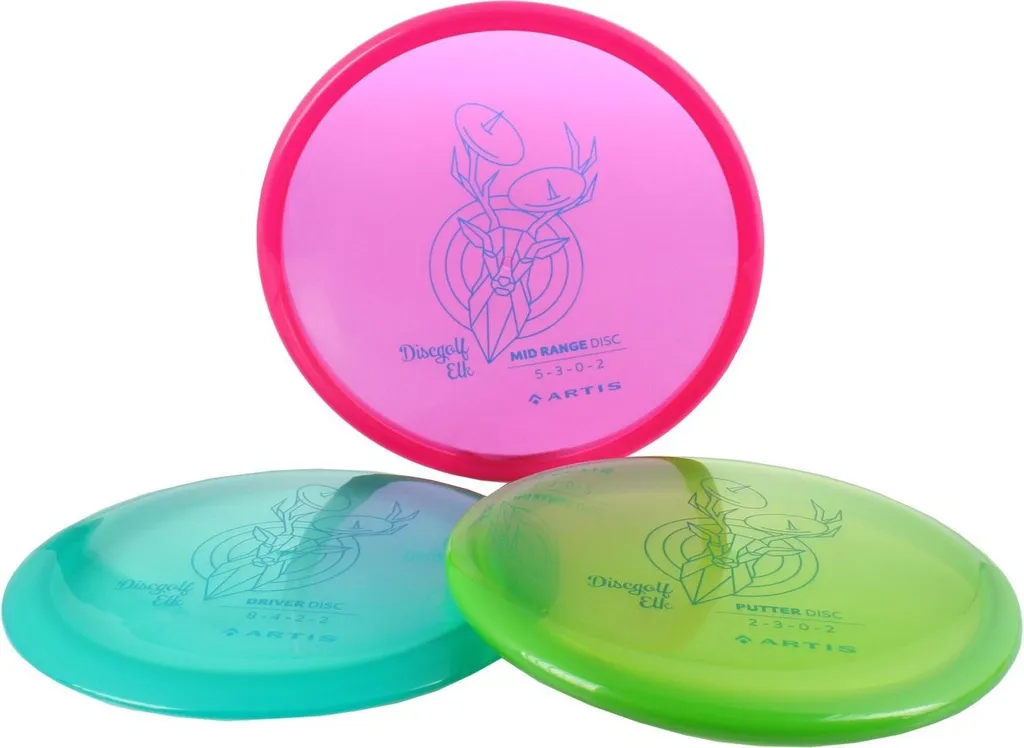 Kit Disc Golf Complet Artis Elk Set avec Disques de Précision 1 Set