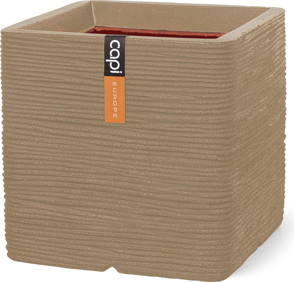 Capi Europe - Blumentopf quadrato a coste NL - Beige - Immagine del prodotto 