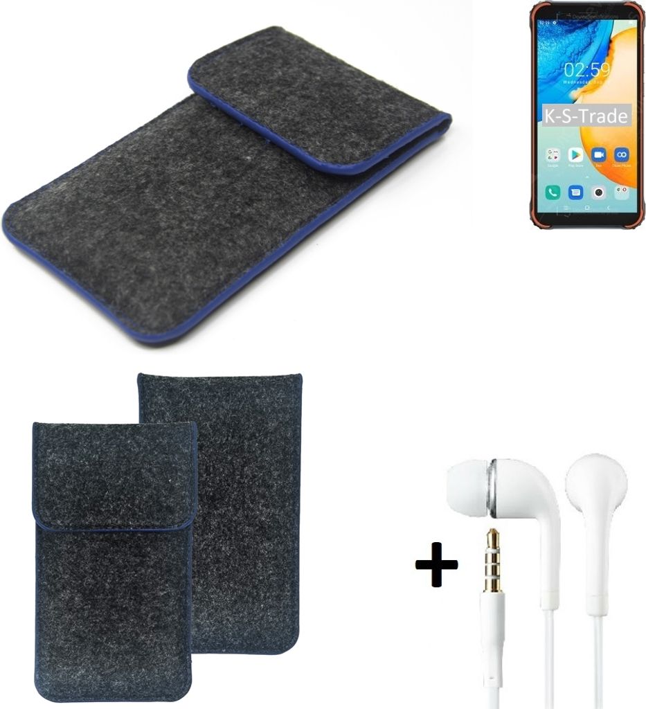 K-S-Trade Handy Schutz Hülle kompatibel mit Blackview BV4900 Pro Schutzhülle Handyhülle Filztasche Pouch Tasche Case Sleeve Filzhülle dunkelgrau,