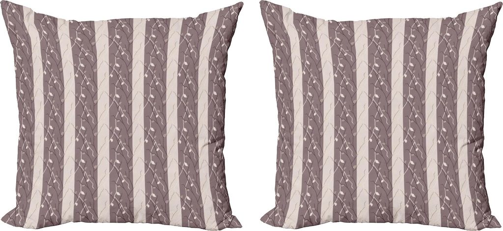 ABAKUHAUS Blumen Kissenbezug Set (2Stück), Earthen tonte den blattlosen Herbst inspirierte Baum-Jahreszeit von Mutter Erde-Thema, 50 x 50 cm, Warm...