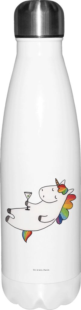 Mr. & Mrs. Panda Trinkflasche Einhorn Cocktail - Weiß - Geschenk, thermosflaschen, Einhörner, Spruch, trinkflaschen, isolierflaschen, Thermosflas...
