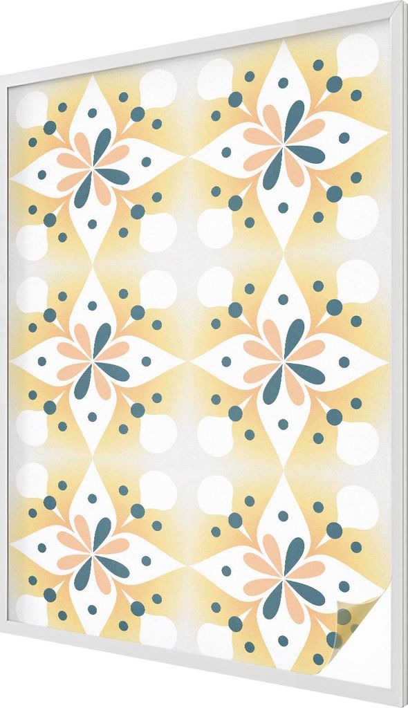 Buntglas Fensterfolie – 146x100 cm – Stained-Glass Design – blickdichte dekorative Sichtschutzfolie – selbstklebend, UV-Schutz – Blumensy...