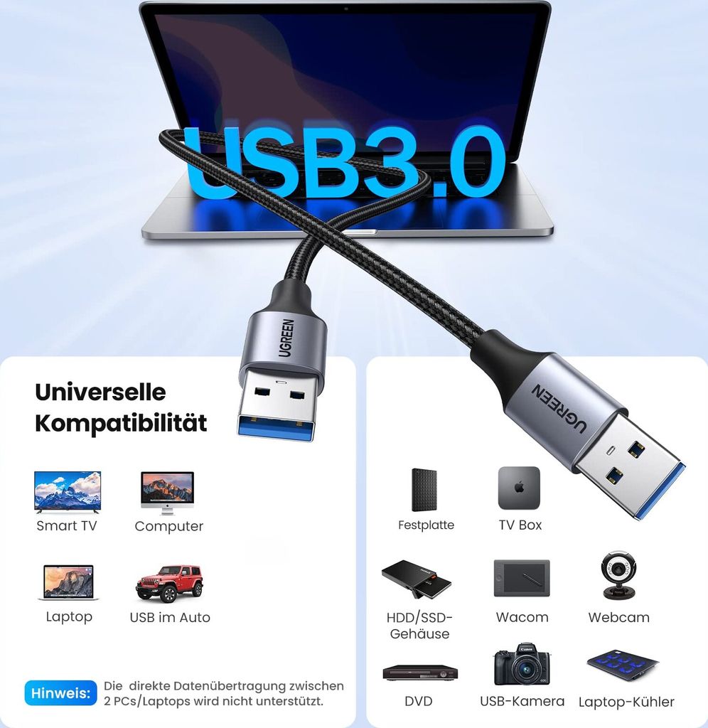 LogiLink USB 3.0 Verlängerungskabel – 3 M, Typ-A Stecker Auf Buchse – Schwarz, Bis 5 Gbit/s