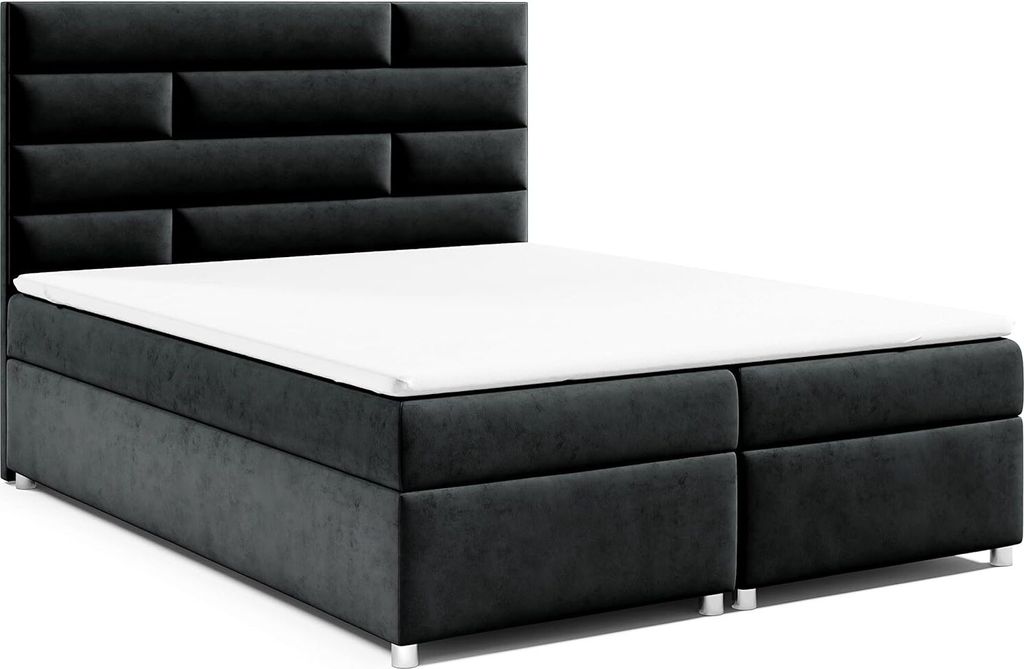 Best for Home Boxspringbett mit Bettkasten Trinity K-5 Bonellfederkern inkl. Topper, mit Lieferung, Aufbau & Entsorgung 160x200-Schwarz