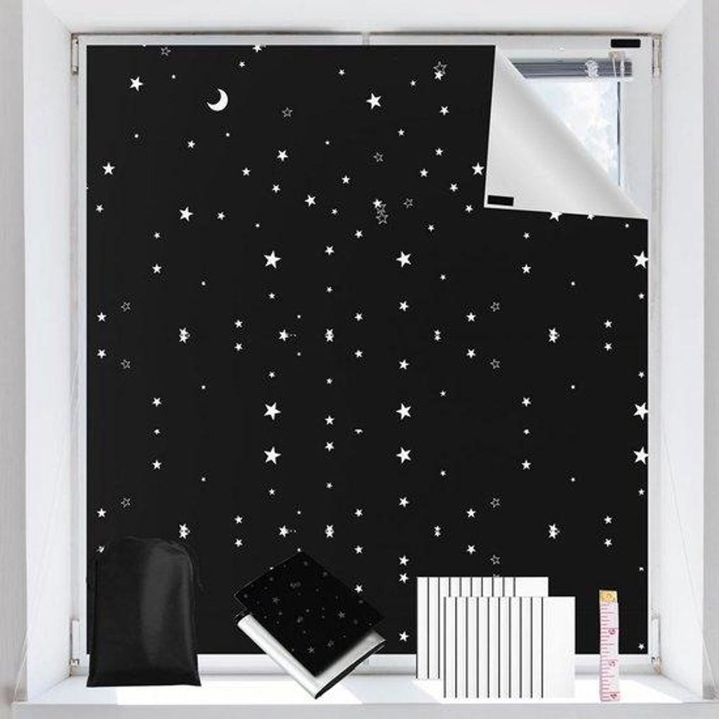 Schwarzer Raamfolie ohne Bohren 100% durchsichtig 200 x 145 cm für Dachfenster und Reisen
