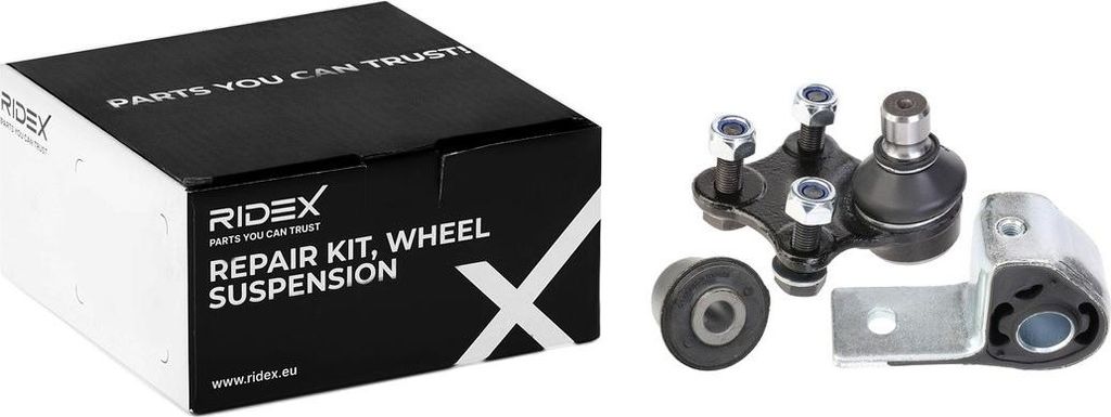 RIDEX 771R0154 Reparatursatz Radaufhängung für Querlenker passend für PEUGEOT PARTNER Combispace (5F) Vorne Rechts Vorne Links