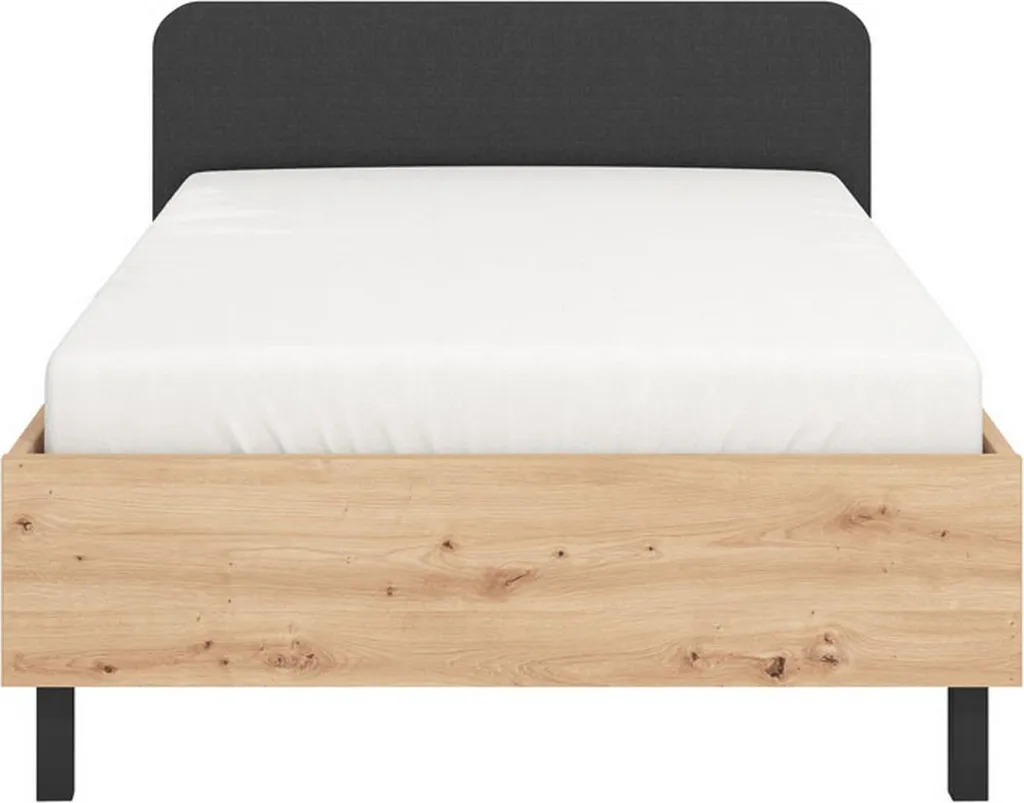 Lit Complet 120x200 Norcia Chêne Brun : Structure Robuste et Matelas Chic - 9
