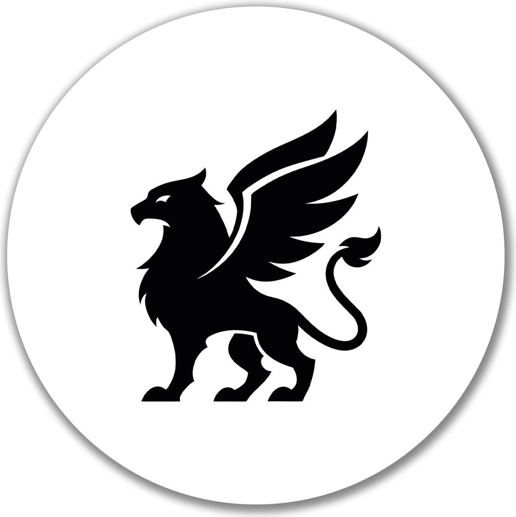 Huuraa Aufkleber Greif Silhouette 10cm rund Sticker Geschenkidee