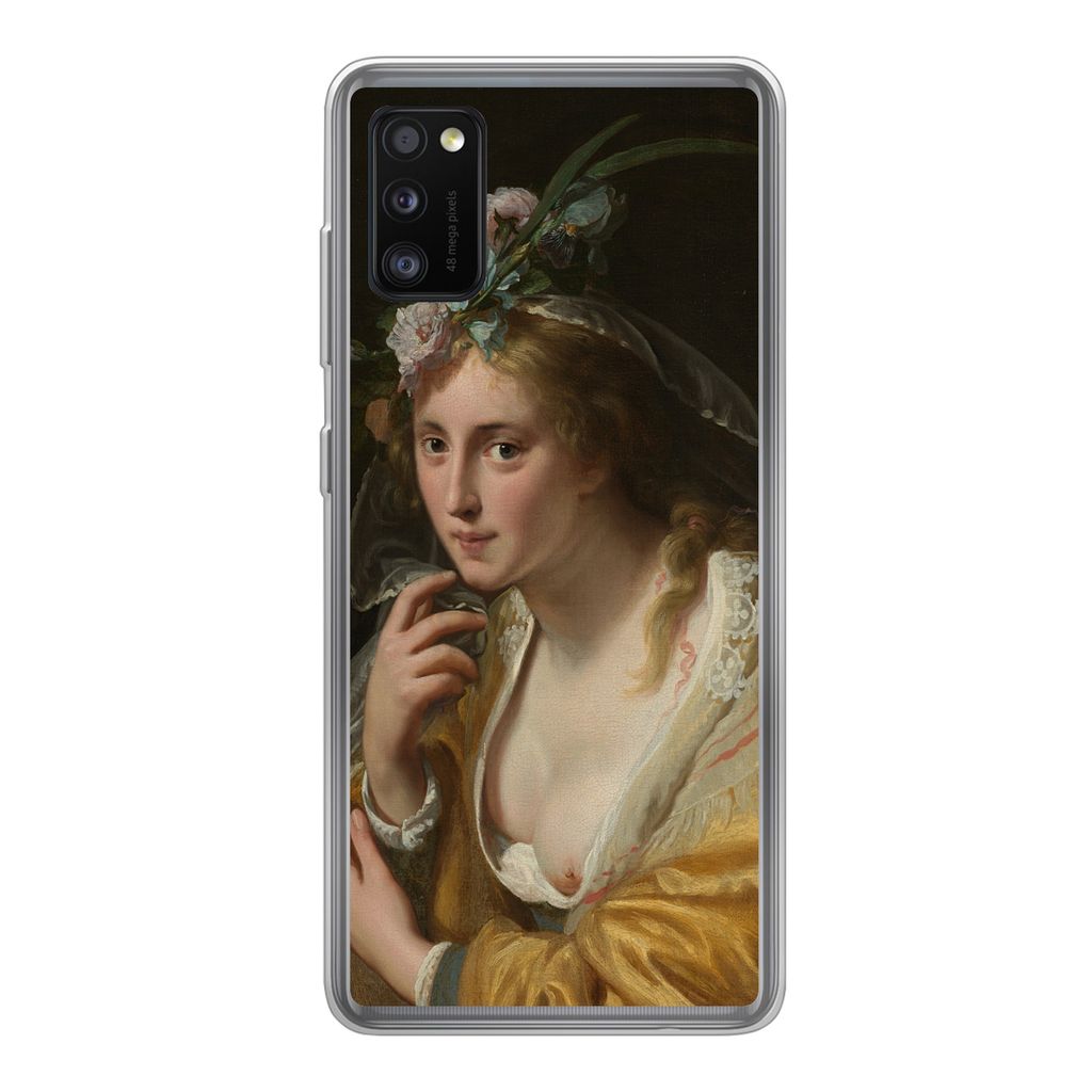 MuchoWow Handyhülle Schutzhülle Hülle für Samsung Galaxy A41 Eine Hirtin - Gemälde von Paulus Moreelse Silikon Softcase Handy Hülle - Mobil...