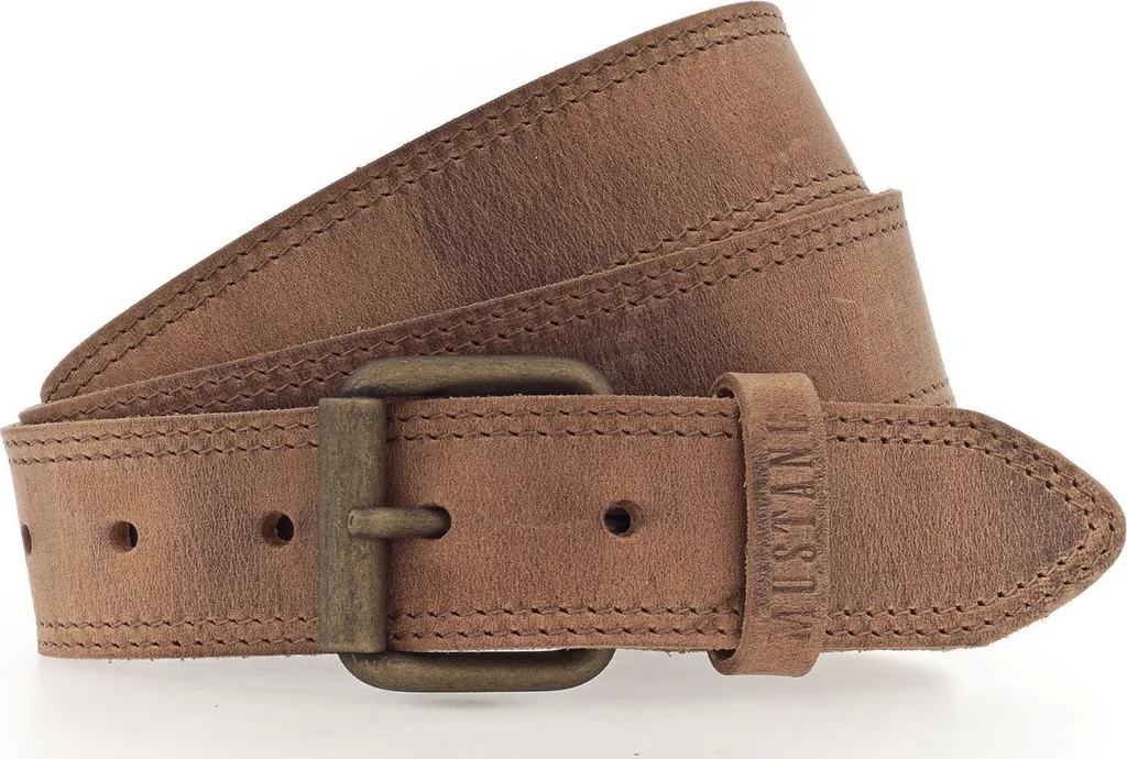 MUSTANG Pelle cintura Leather Belt W110 Baileys marrone chiaro