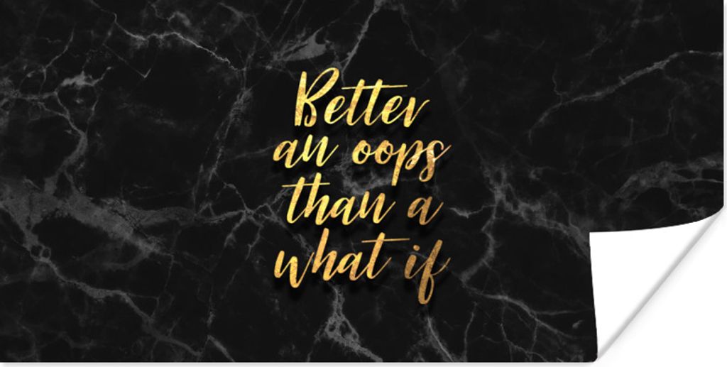 MuchoWow Poster Zitate - Motivation - Gold - Marmor 150x75 cm - ohne Rahmen